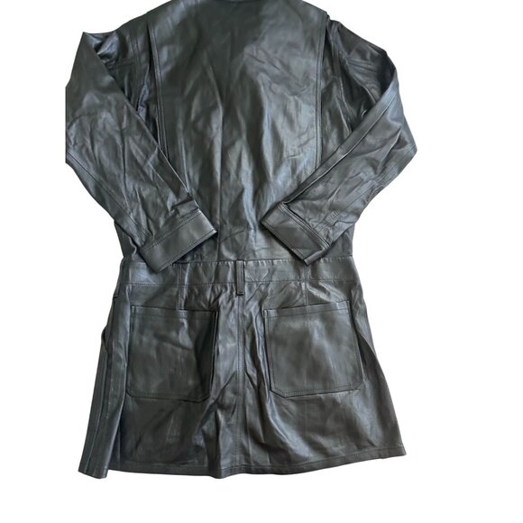 FRAME Black Leather Long Sleeve Mini Dress Size Small - Picture 2 of 8